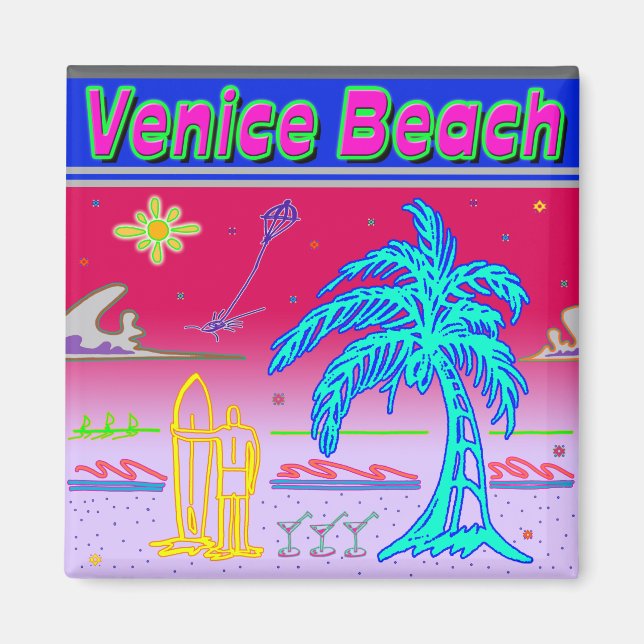 Imán Magnate surfista "Venice Beach" (Frente)