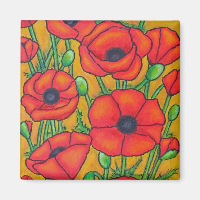 Imán Magnate Toscana Poppies (Frente)