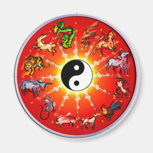 Imán Magnate zodiaco chino (contorno negro)