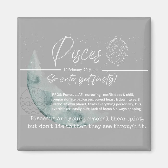 Imán Magnate zodiaco-pisces (Frente)