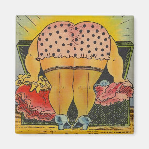 Imán Magnates Bloomeros de puntos de polka rosa y negro