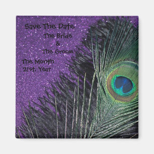 Imán Magnates Bodas de pavo real morado y negro