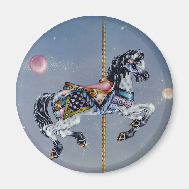 Imán Magnates - Caballo De Carrusas De Mare Gris (Frente)