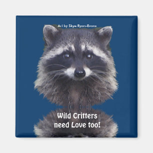 Imán Magnates Cute Raccoon Wildlife