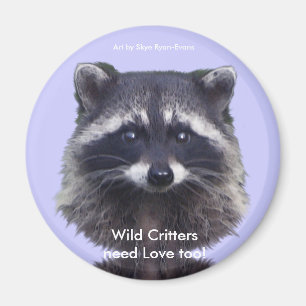 Imán Magnates Cute Raccoon Wildlife