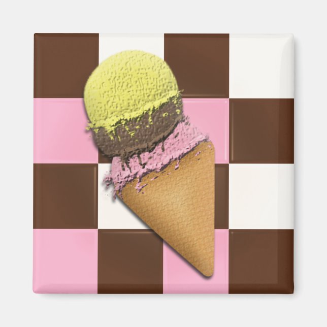 Imán Magnates De Cono De Helado (Frente)