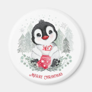 Imán Magnates de Navidades personalizados de pingüino