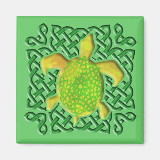 Imán Magnates De Tortuga De Knot Celta (Verde)