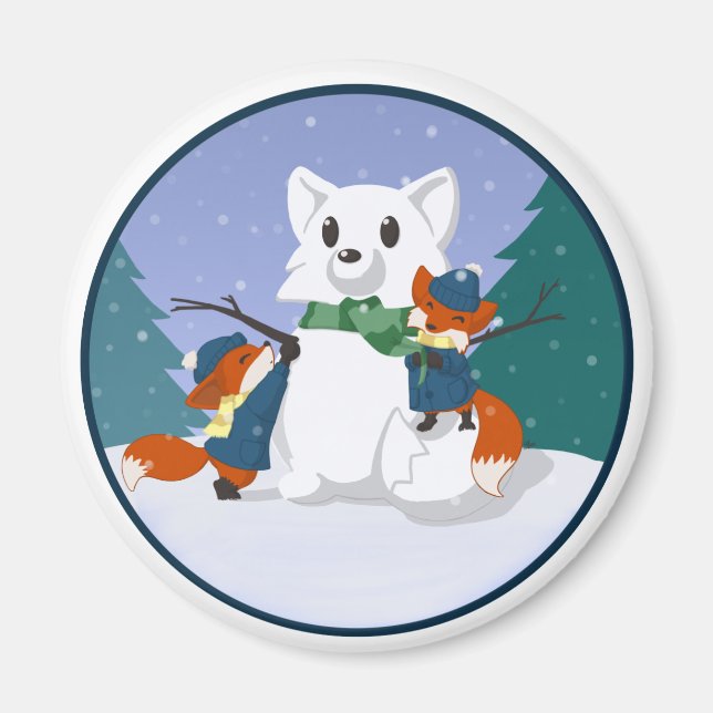 Imán Magnates del Día de la Nieve para los Kitsune (Frente)
