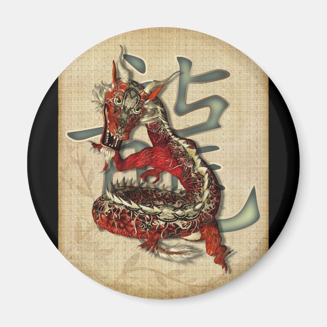 Imán Magnates del Dragón Rojo Chino (Frente)