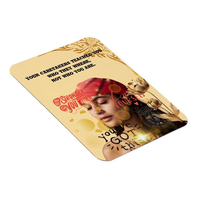 Imán magneet met inspirerende tekst (Lado Derecho)