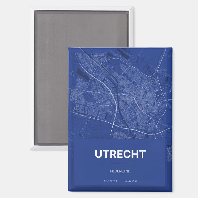 Imán Magneet met kaart Utrecht (Anverso/Reverso)