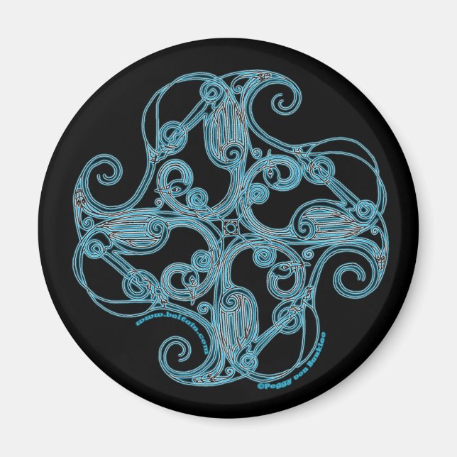 Imán Magneos celtas Diseño de grúa zoomórfica #1 (Frente)