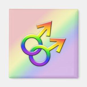 Imán Magnet 01 de símbolos masculinos arcoiris conectad