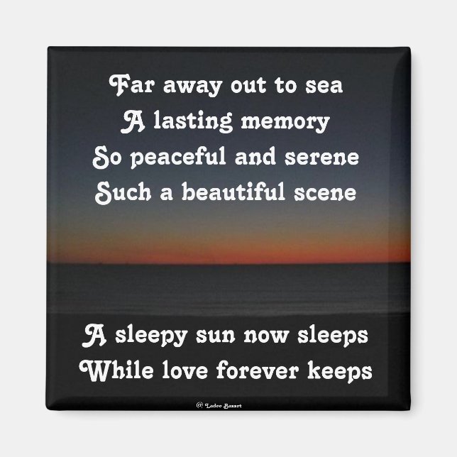 Imán Magnet A Sleepe Sun Sleeps Poema De Ladee Basset (Frente)