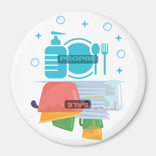 Imán Magnet aimanté pour lave vaisselle "Propre - Sale"