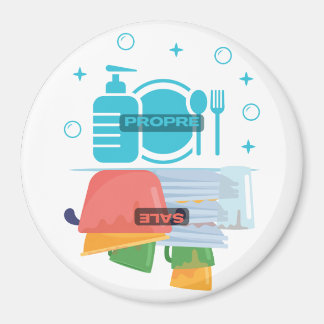 Imán Magnet aimanté pour lave vaisselle "Propre - Sale"