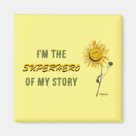 Imán Magnet amarillo superhéroe del poeta Adiela Akoo