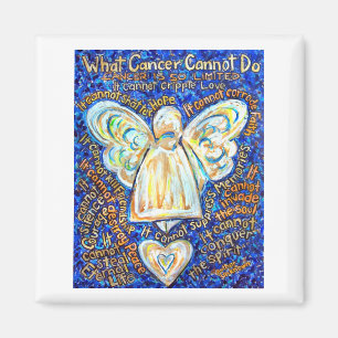 Imán Magnet Angel de Cáncer Azul y Oro