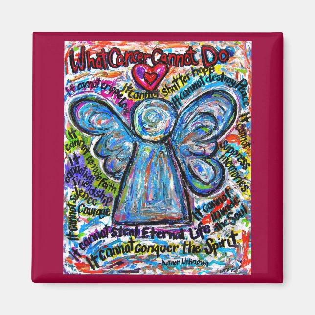Imán Magnet ángel de cáncer colorido (Frente)