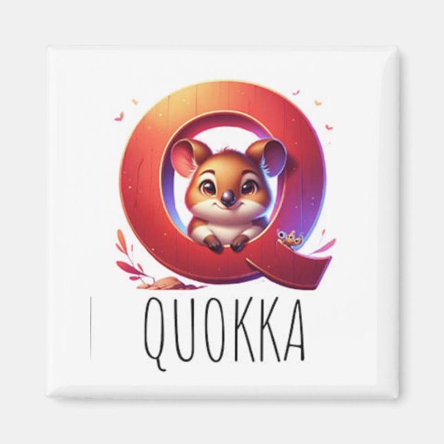 Imán Magnet Animaux Rigolos Lettre Q (Frente)