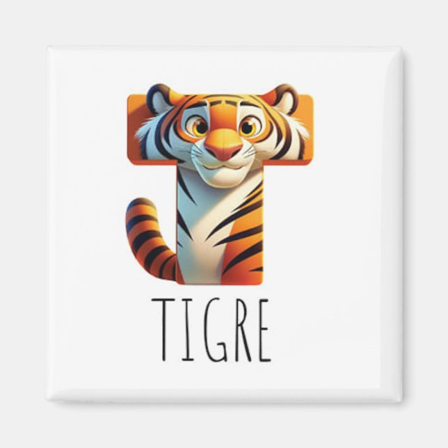 Imán Magnet Animaux Rigolos Lettre T (Frente)