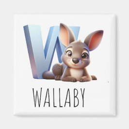 Imán Magnet Animaux Rigolos Lettre W