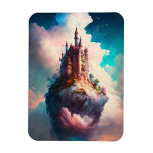 Imán Magnet artístico Fantasy Sky Clouds Castle