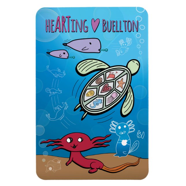 Imán Magnet - Axolotls Under the Sea - Buellton.Art (Vertical)