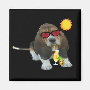 Imán Magnet Baby Basset Hound Summer Time