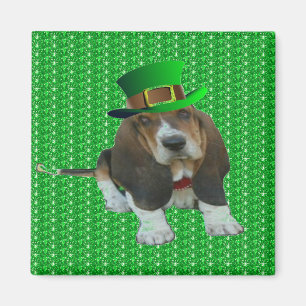 Imán Magnet Basset Hound Happy St. Patrick