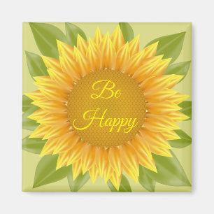 Imán Magnet Be Happy Sunflower