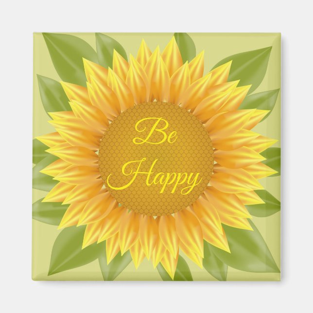 Imán Magnet Be Happy Sunflower (Frente)