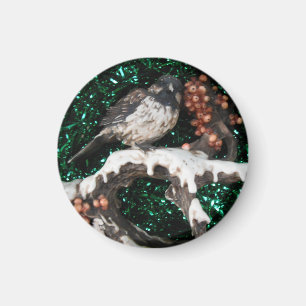 Imán Magnet Bird Winter Scene