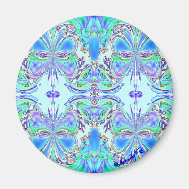 Imán Magnet "Blue Butterfly Mandala" (Frente)
