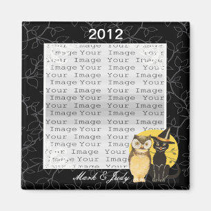 Imán Magnet Boda Cat & Owl Halloween