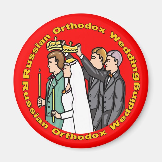 Imán Magnet: Boda ortodoxo ruso (Frente)