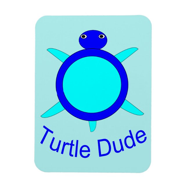 Imán Magnet Bright Blue Turtle Dude (Vertical)