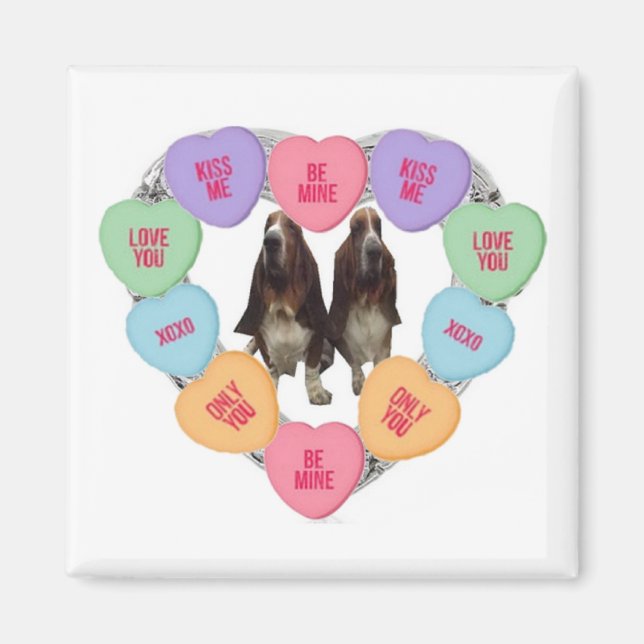 Imán Magnet Candy Love Hearts with Basset (Frente)