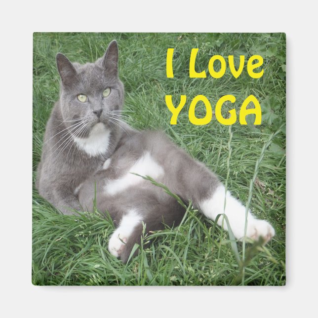 Imán Magnet Cat I Love Yoga (Frente)