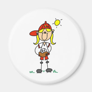Imán Magnet Chica de Softball