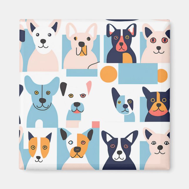 Imán magnet chiens style picasso  (Frente)