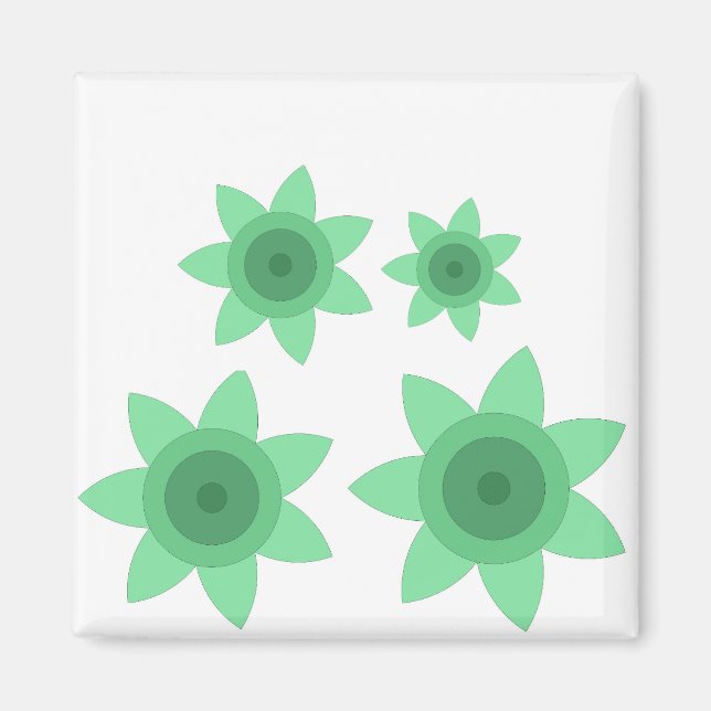 Imán Magnet con arte creativo de la flor (Frente)