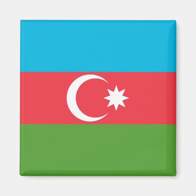 Imán Magnet con bandera de Azerbaiyán (Frente)
