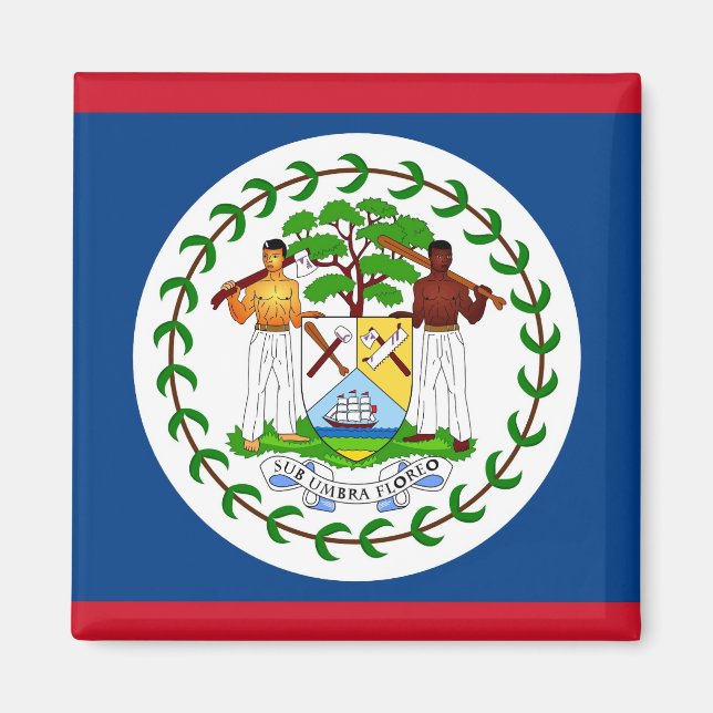 Imán Magnet con bandera de Belice (Frente)