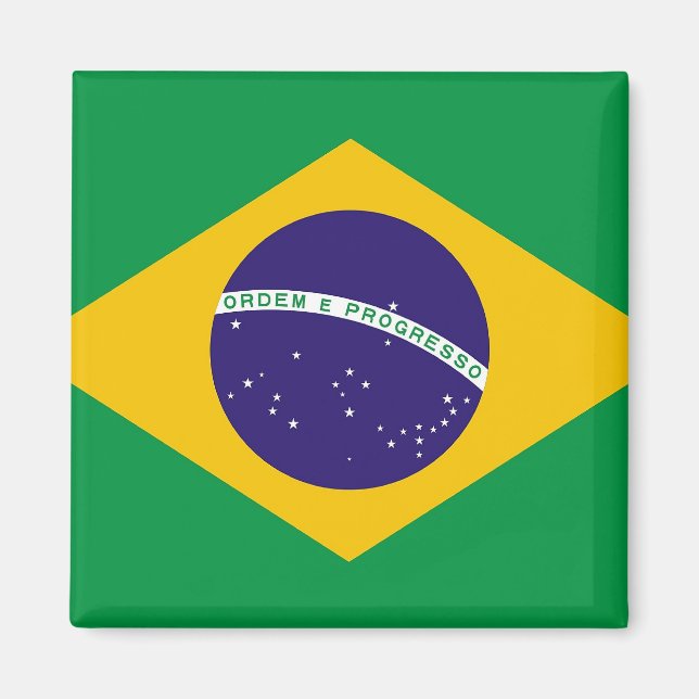 Imán Magnet con bandera de Brasil (Frente)