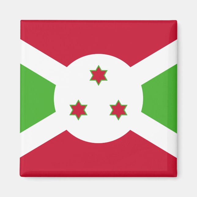 Imán Magnet con bandera de Burundi (Frente)