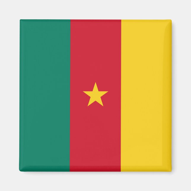 Imán Magnet con bandera de Camerún (Frente)