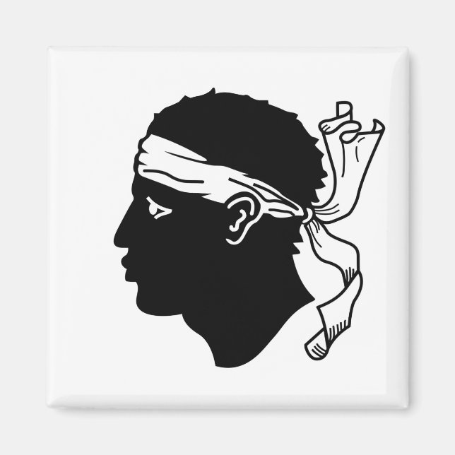 Imán Magnet con bandera de Córcega, Francia (Frente)