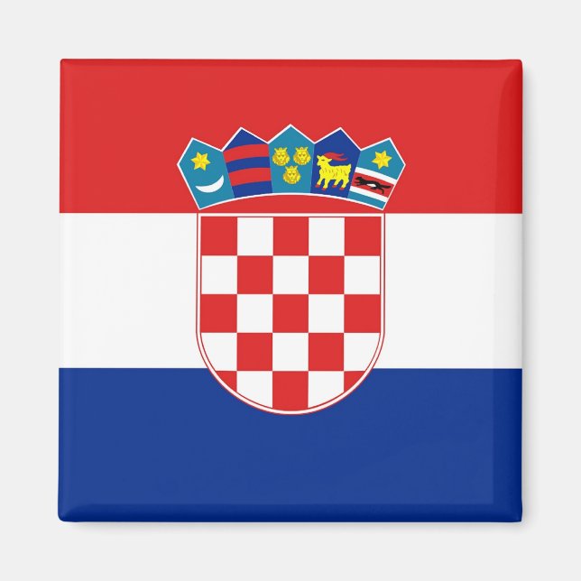 Imán Magnet con bandera de Croacia (Frente)